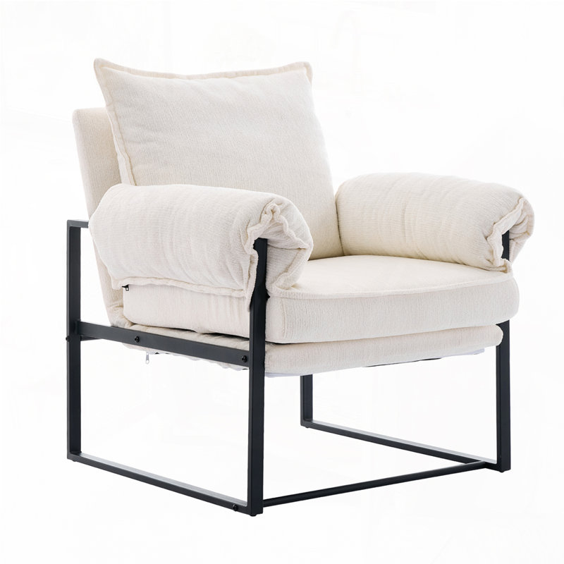 Accent Chair Adjustable, Creamy White