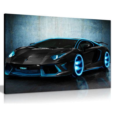 Lamborghini Aventador Tron Canvas Wall Art Picture Print - Wrapped Canvas Print