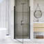 Porte de douche pivotante à cadre en aluminium 34 po x 72 po au fini noir mat