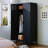 71" Steel Wardrobe Black