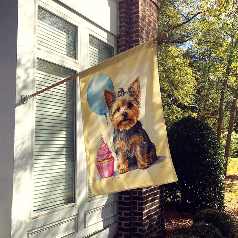 Drapeau «Happy Birthday House», Yorkshire Terrier 