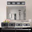 Luminaire de meuble-lavabo de 26 po de style moderne avec finition en métal noir à 4 lumières avec luminaire à DEL pour meuble-lavabo, abat-jour carrés en acrylique avec installation murale-136252746