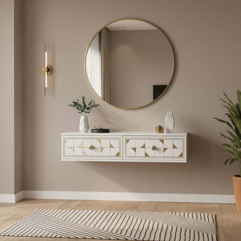 Commode, White/Gold