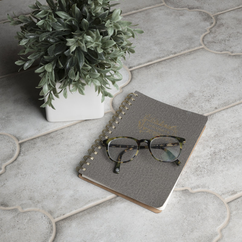 Alhama 6" x 13" Porcelain Stone Look Wall & Floor Tile, Gray