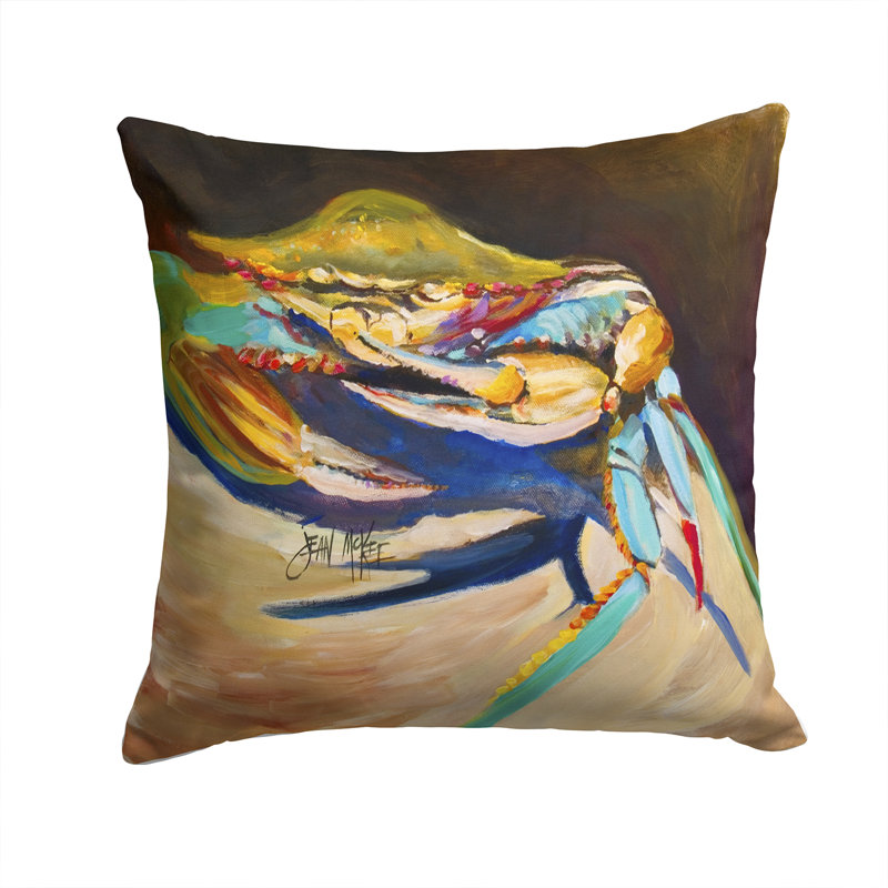 Coussin décoratif intérieur/extérieur crabe, H 14 po x l 14 po x P 4 po