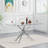 51" Rectangular Glass Dining Table for 4, Modern Kitchen Glass Top Table with Metal Legs, Clear Dining Table Kitchen Table for Home Office Dining Room-1170831283