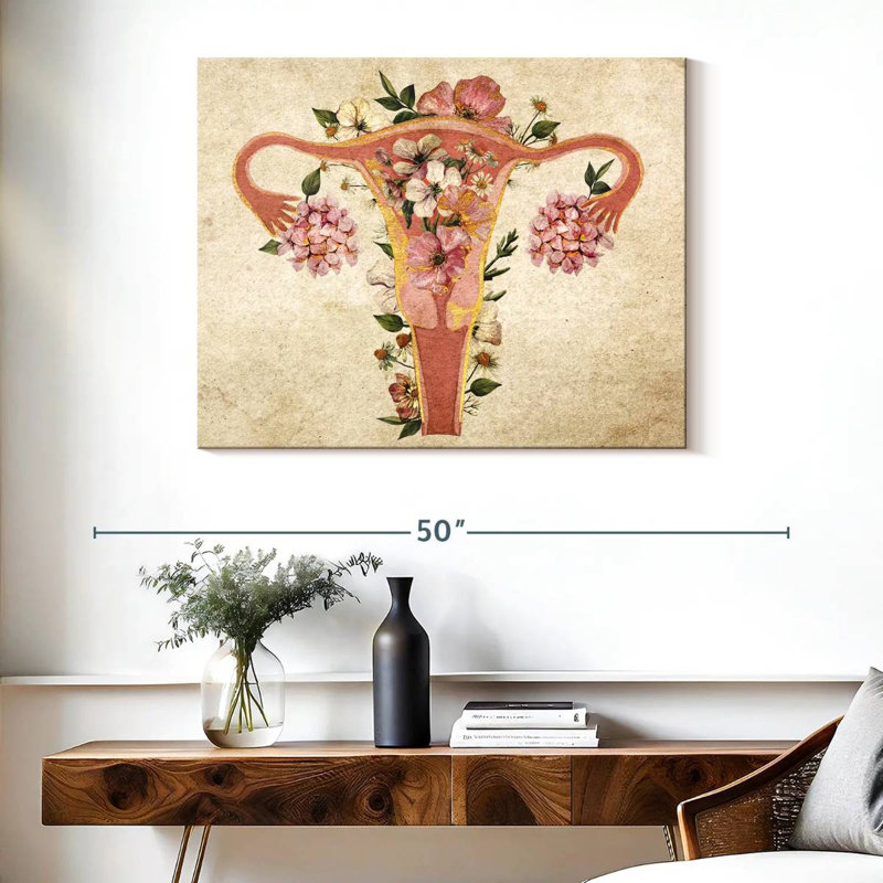 Utérus floral, H 28 po x l 35 po x P 1,25 po