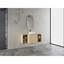 Meuble-lavabo mural avec lavabo d'art en céramique et 2 tablettes de rangement, porte à fermeture en douceur, emballage KD, contreplaqué