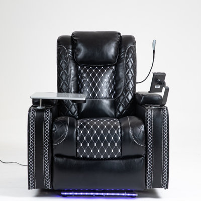 Power Zero Gravity Recliner With Multifunctional Features - Storage Armrest, Cup Holder, Laptop Table, Phone Holder, Reading Light, LED, Infinite Position Recline For Living Room & Office, Recliner