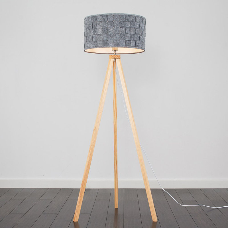 Mejias 149cm Wood Tripod Floor Lamp, Not Included, Light Wood Base