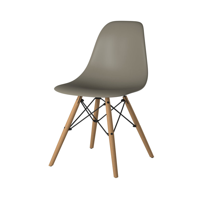 Averna Modern Side Chair with Wood Legs, Light Brown