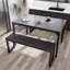 Ezzah Dining Set, Dining Table with Benches-680411272-746919456-746919459