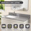 Comptoir de meuble-lavabo en pierre grise l 48 po x P 22 po avec lavabo latéral gauche et configuration de robinet à 3 trous espacés de 8 po