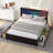 Wood Storage Platform Bed With LED And 4 Drawers-820472599