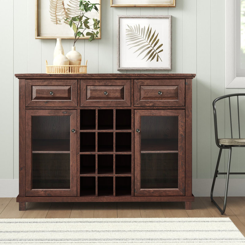 Jack 47.64" Glass Door Sideboard, Mahogany