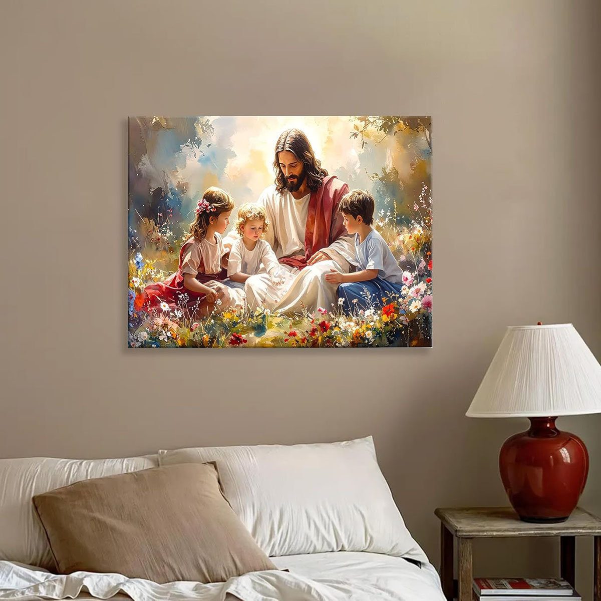 Astoria Grand Jesus With Children Canvas Wall Art Wall Decor Jesus ...