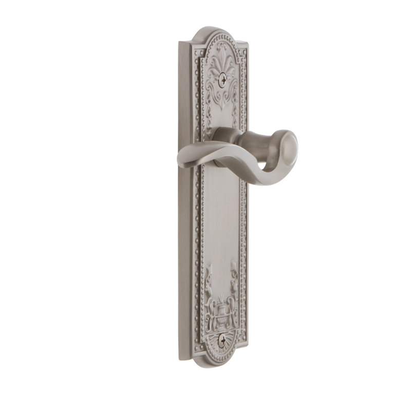 Grandeur Parthenon Plate Passage with Bellagio Lever, Satin Nickel, 2 3/8"