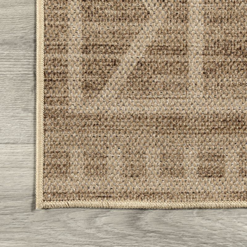 Velma Beige Synthetic Washable Reversible Area Rug, 5' x 8'