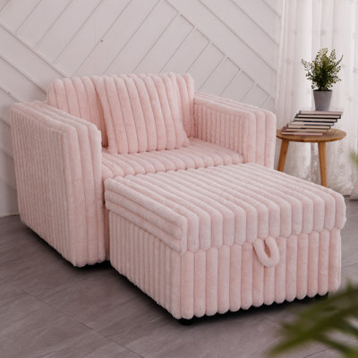 Rose Modulaire 44,9 po - Confort et design tendance. Fabrication de qualité. Coussins lavables amovibles. Espace de rangement à levage hydraulique. Élégant pour la maison. Confortable dans la chambre à coucher et le salon.