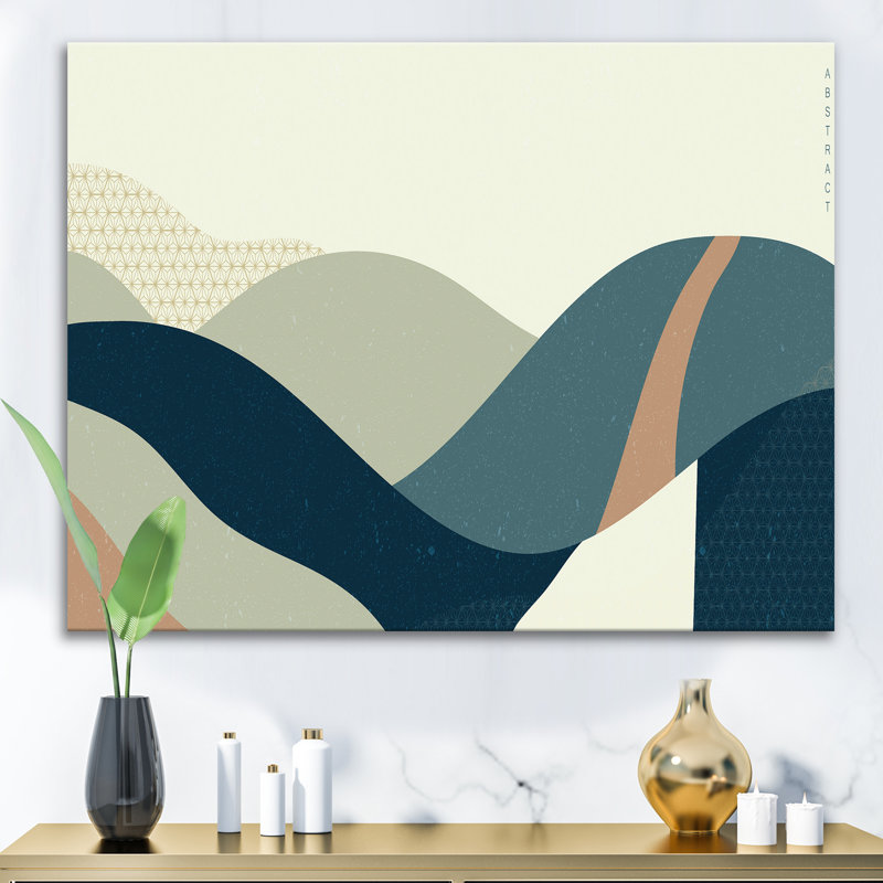 «Abstract Geometric Landscape With Hills», reproduction sur toile tendue, H 12 po x l 20 po x p 1 po