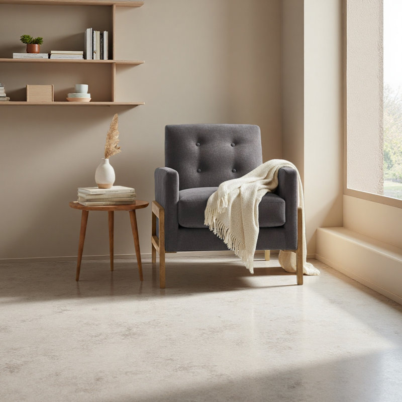 Fauteuil d'appoint capitonné, Gris foncé