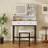 Makeup Vanity With LED Lighted Mirror