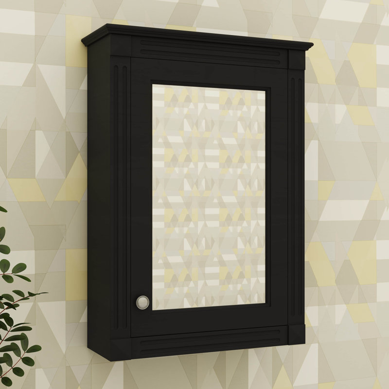Armoire à pharmacie murale de 20 pouces avec miroir, armoire de rangement avec tablette réglable en hauteur, Noir