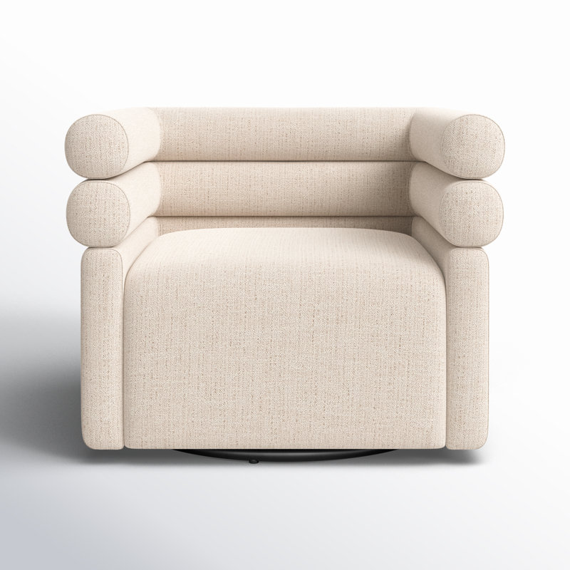 Evie Swivel Chair-Hampton Cream, Cream Polyester Blend