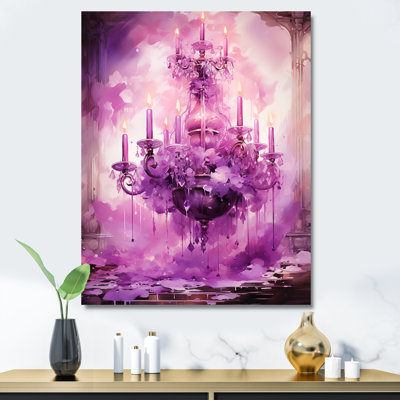Purple Chandelier Crystal Elegance - Chandelier Wall Art