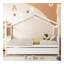Lit double en bois avec lit gigogne simple, blanc