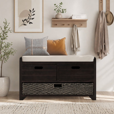 Banc de rangement en bois massif, armoire à chaussures, banc à chaussures, armoire à chaussures