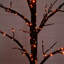 5 pi. Arbre d'Halloween artificiel pré-éclairé avec 360 lumières DEL orange et mauves