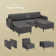 Wetherill Sectional Upholstered Sofa Convertible Modular, 5-6 Seat with Ottomans and 2 Pockets