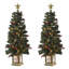 Arbre de Noël artificiel 4 pi avec base creuse, mini sapin de Noël pré-éclairé avec 8 modes de lumières DEL pour la décoration de Noël