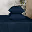 Ensemble de draps en jersey respirant 100% coton jersey | Toutes saisons, bleu marine-101033610-101033606