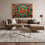 «Southwestern Cowboy Sunburst», art sur toile brun à motif 87