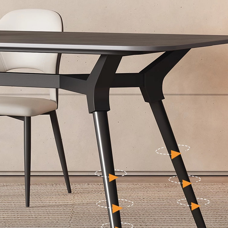 Ensemble de chaises de table chic en acier au carbone fritté, H 29,52 po x L 78,74 po x l 35,43 po