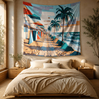 Tapisserie murale «Coastal Modern Beach Life»