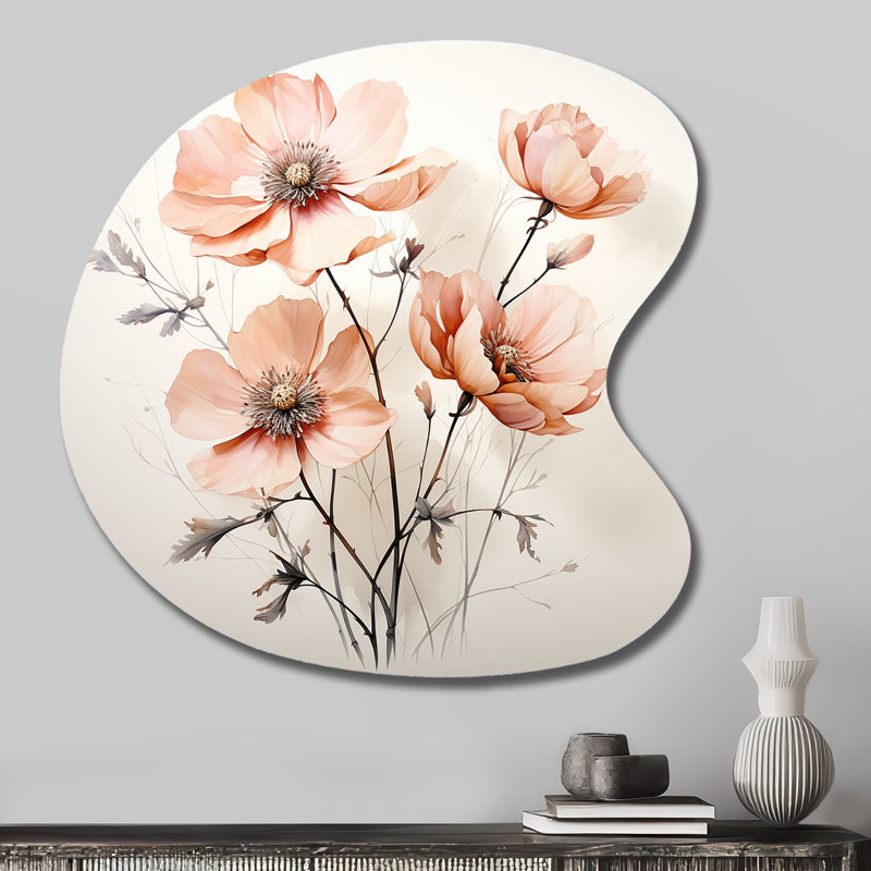 Lakeland - Art mural asymétrique en métal à motif floral, H 27 po x l 27 po