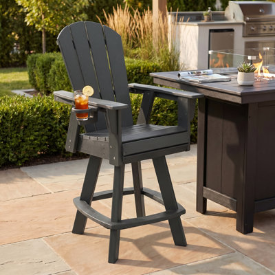 Adirondack Swivel Bar Chair with Cup Holder
