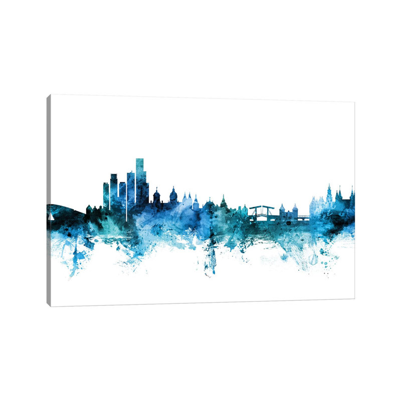 Amsterdam, The Netherlands Skyline by Michael Tompsett - Wrapped Canvas Gallery-Wrapped Canvas Giclée