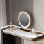 Coiffeuse avec miroir lumineux, 6 tiroirs, prise de courant