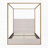 Modern Luxury Metal Canopy Bed with Tall Upholstered Headboard and Four Poster, No Box Spring Needed-1027018517-1020802025