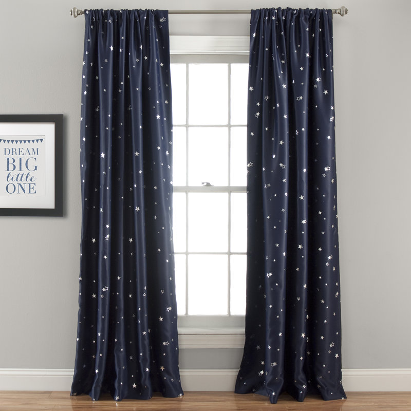Star Room Darkening Pair, Navy, 52"W x 95"L
