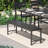 Patio Dining Set with Stackable Metal Chairs and 59" Square Dining Table-1505341836
