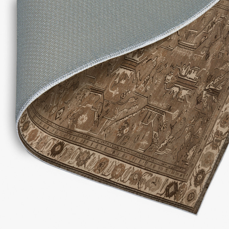 Turkish Brown Indoor and Outdoor Area Rug, Rectangle 2' x 3'