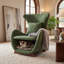 Chaises décoratives de rangement, méridienne compacte moderne en polyester vert pour la maison