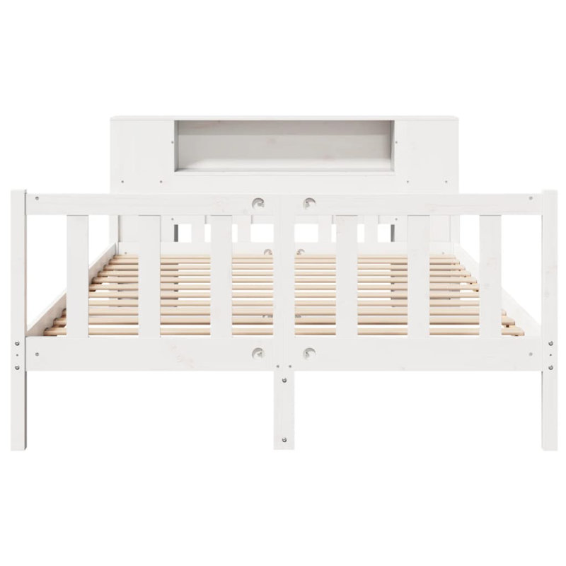 Mohall Solid Wood Bed, 150 x 200 cm, White