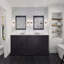 Ensemble de meuble-lavabo double double 84 po x 22 po avec plateau en marbre de Carrare et robinet-971894074-971894079