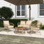 Ensemble de conversation d'extérieur 4 personnes avec coussins amovibles, ensemble de patio conversation avec plateau de table en bois beige d'inspiration bohémienne